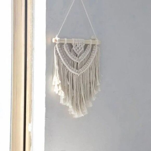 Macramé Home Decor Small Tapestry Bohemian Hippie Cottage Core - Picture 5 of 12